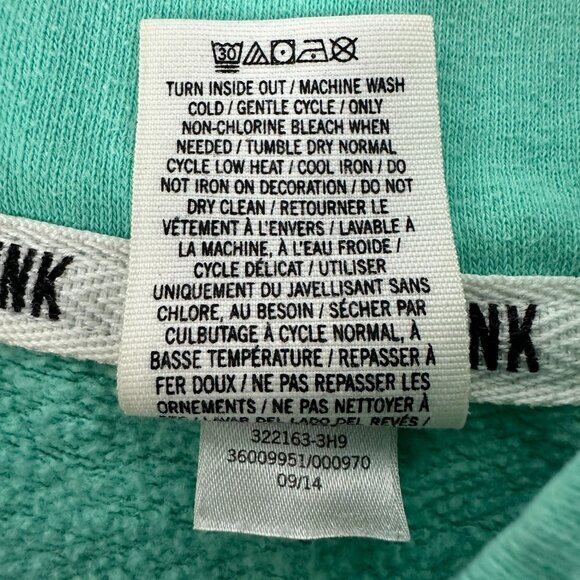 Victoria's Secret PINK Women's Size S Green 1/4 Zip Sweatshirt - Picture 4 of 4